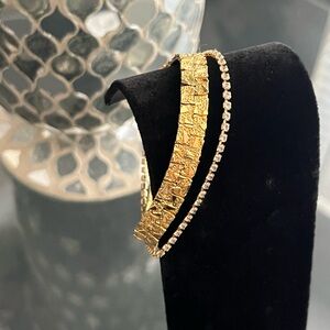 2 Elegant Gold Bracelet Set